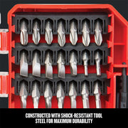 Photo of Craftsman bit set CMAF1247, red case with silver screwdriver bits, close-up showing three rows.