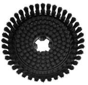 Circular black brush attachment with densely packed bristles, designed for use with cleaning or polishing tools.