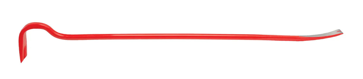 Photo of Craftsman CMHT82500 red steel pry bar with angled ends, side view on white background.