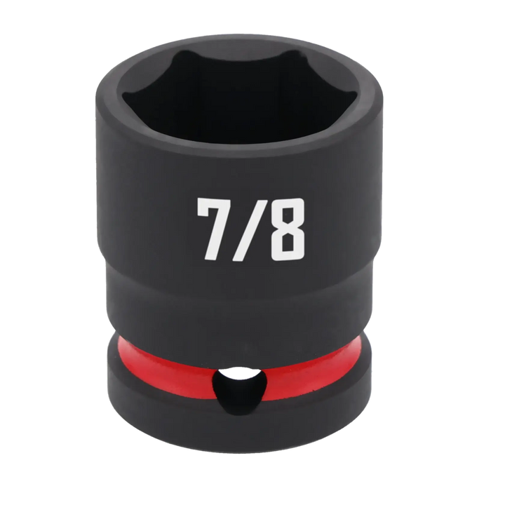 A close-up of a black Craftsman 7/8 inch socket with a red ring near the base.