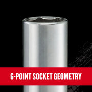 Craftsman chrome socket with 6-point geometry, close-up view, SKU CMMT17315V, graphics category.