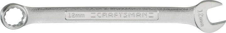 Photo of Craftsman 12mm combination wrench CMMT42916, silver finish, flat lay on white background.
