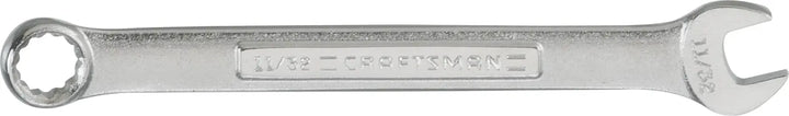 Photo of Craftsman 11/32 inch combination wrench CMMT44692, silver finish, on white background, product side view.