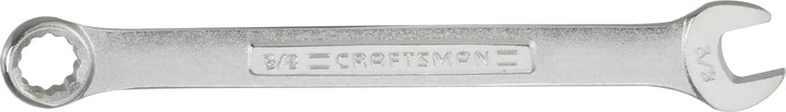 Photo of Craftsman CMMT44693 3/8 inch combination wrench, silver, front angle on white background.