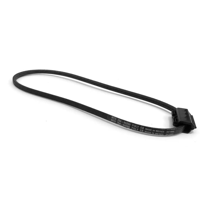 A brown sanding belt, oval-shaped and made of abrasive material, typically used for sanding or grinding surfaces.