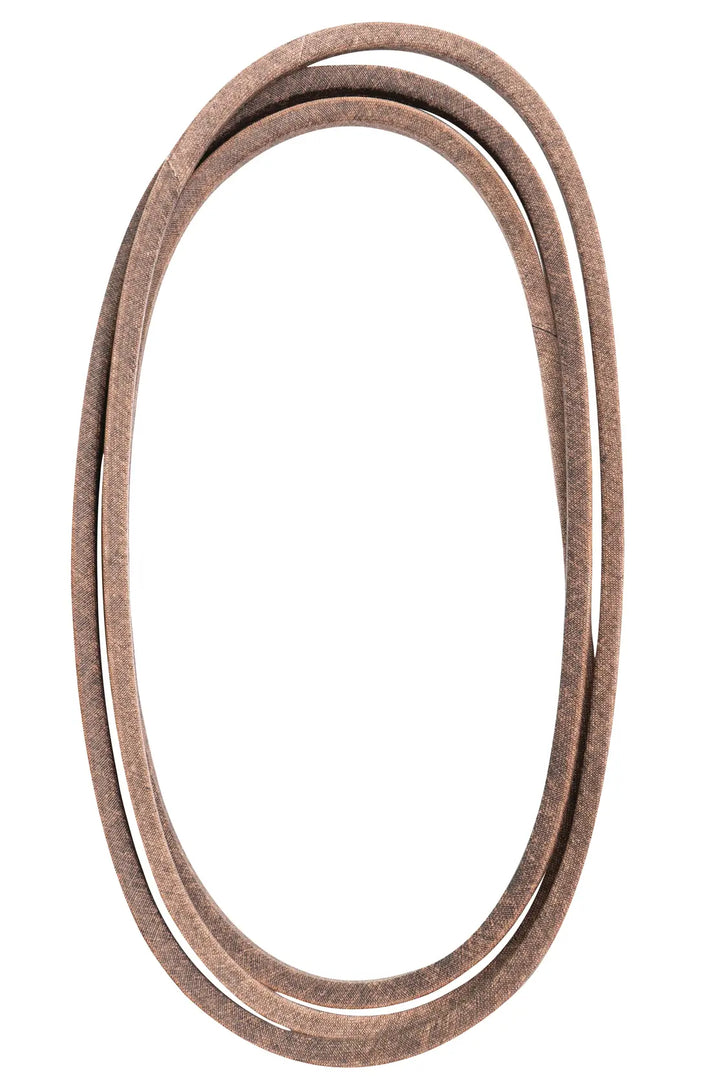 brown replacement drive belt loop on white background beauty shot top view